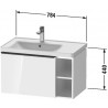 DURAVIT D-NEO skrinka pod umývadlo 62,5x78,4x45,2 cm 1 zásuvka Grafit matná DE425804949