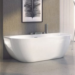 RAVAK FREEDOM W voľne stojaca vaňa ku stene 166 x 80 biela, krytka odtoku chróm, XC00100024