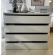 SYKORA komoda 124 x 103 x 77 cm biela KOMODASWHITE - POUŽITÝ TOVAR
