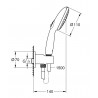 GROHE Tempesta prípojka hadice so sprchou 100 1jet, držiakom a hadicou 150cm chróm 26406003