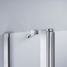 HÜPPE MyFlexPT krídlové dvere 90 cm s pevným segmentom, strieborná lesklá, číre sklo s AntiPlaque, 131302092322
