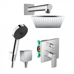 Hansgrohe VERNIS Shape sprchový systém s hlavovou a ručnou sprchou PULSIFY 3jet, chróm, 458221