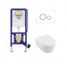 SANIT predstenový modul WC Ineo Plus + WC misa AVENTO s DirectFlush, sedátko SoftClose, tlačítko biele lesklé