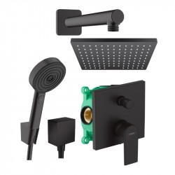 Hansgrohe VERNIS Shape sprchová zostava 26281670 s batériou 71468670 vaň setom 24303670 a prípojka hadice matná čierna 425837