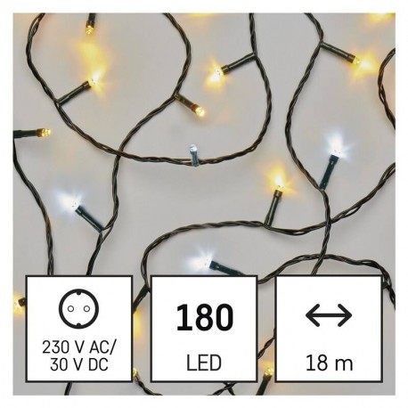 Emos D4AN06 LED vianočná reťaz 18 m vonkajšia aj vnútorná teplá studená biela časovač
