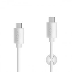 FIXED USB s konektorom USB-C, USB 2.0, 2 metre, 15W, biely