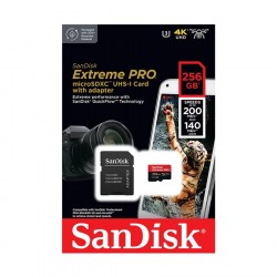 SANDISK Extreme PRO MICRO SDXC 256GB UHS-I U3 Class 10 200MBps + adaptér
