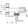 SCHELL Comfort 3/8" ventil prístrojový s klapkou k rohovému ventilu chróm 033740699 SCHELL Comfort 3/8" ventil prístrojový s klapkou k rohovému ventilu chróm 033740699