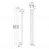 SAPHO PILON radiátor 122x1800mm, so 2 háčikmi, chróm IZ123T