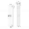 SAPHO PILON radiátor 196x1800mm, so 3 háčikmi, chróm IZ126T