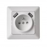 Emos zásuvka s USB 2,1A max., biela - A60000