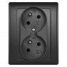 Zásuvka dvojnásobná, antracit, A6001.3