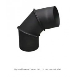 Dymové koleno 120mm, 90°, 1,5 mm, nastaviteľné