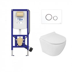Kompletný WC set s podomietkovou konštrukciou a závesným WC SOGO, 9074300S000SL1S1