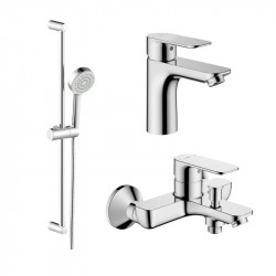 HANSA Basic set pre vaňu - vaňová batéria + umývadlová batéria + sprcha s tyčou 70cm, chróm